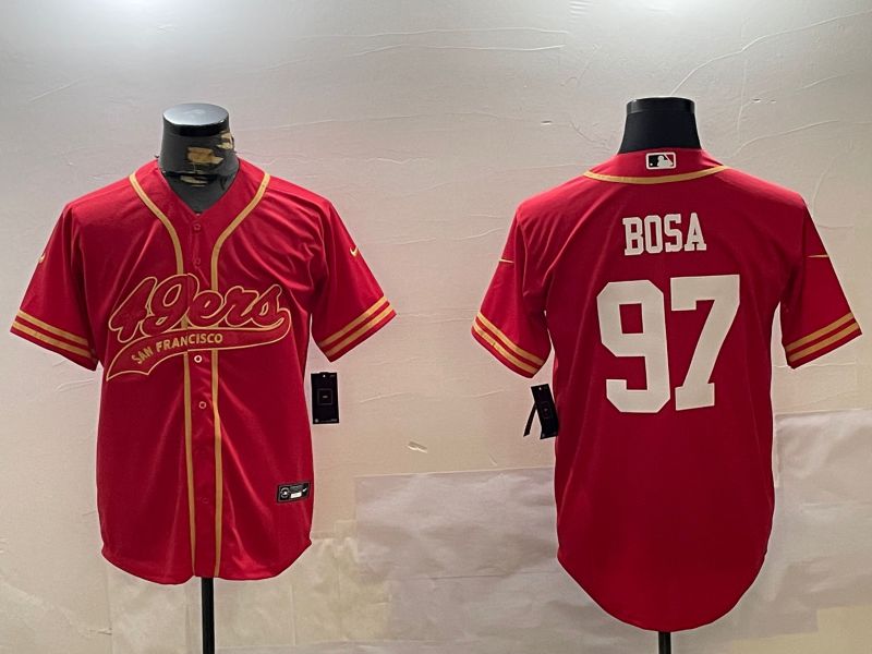 Men San Francisco 49ers #97 Bosa Red Joint Name 2024 Nike Limited NFL Jersey style 1209